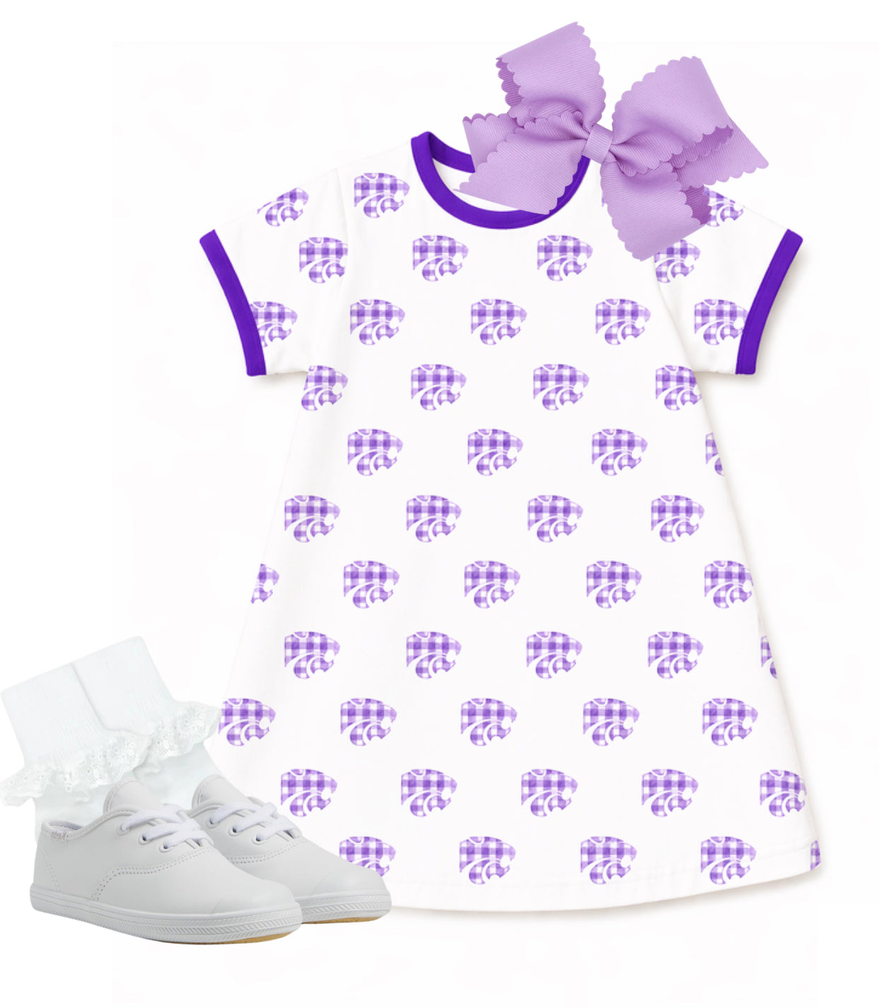 Purple state knit cotton dress