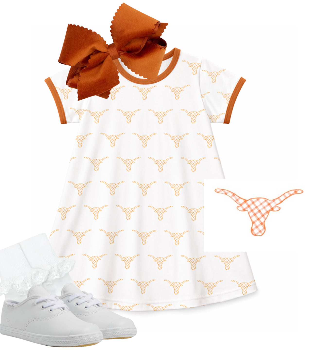 Longhorn knit cotton dress