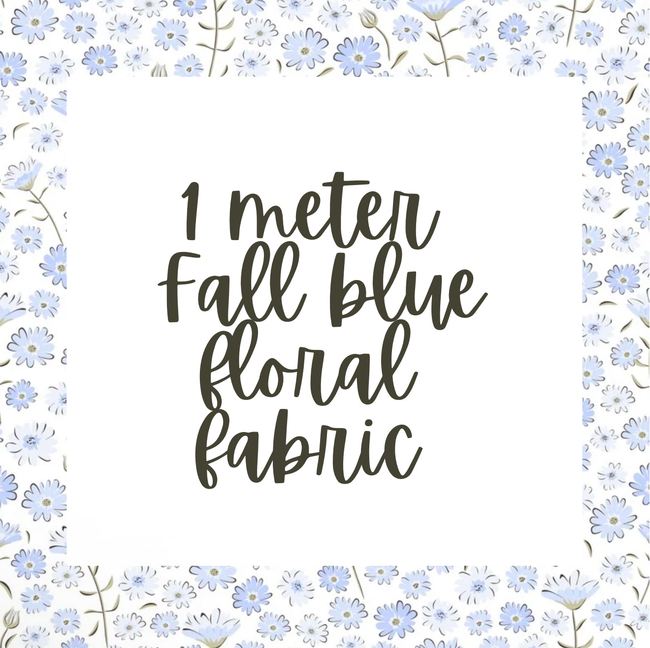 1 meter of blue fall floral fabric
