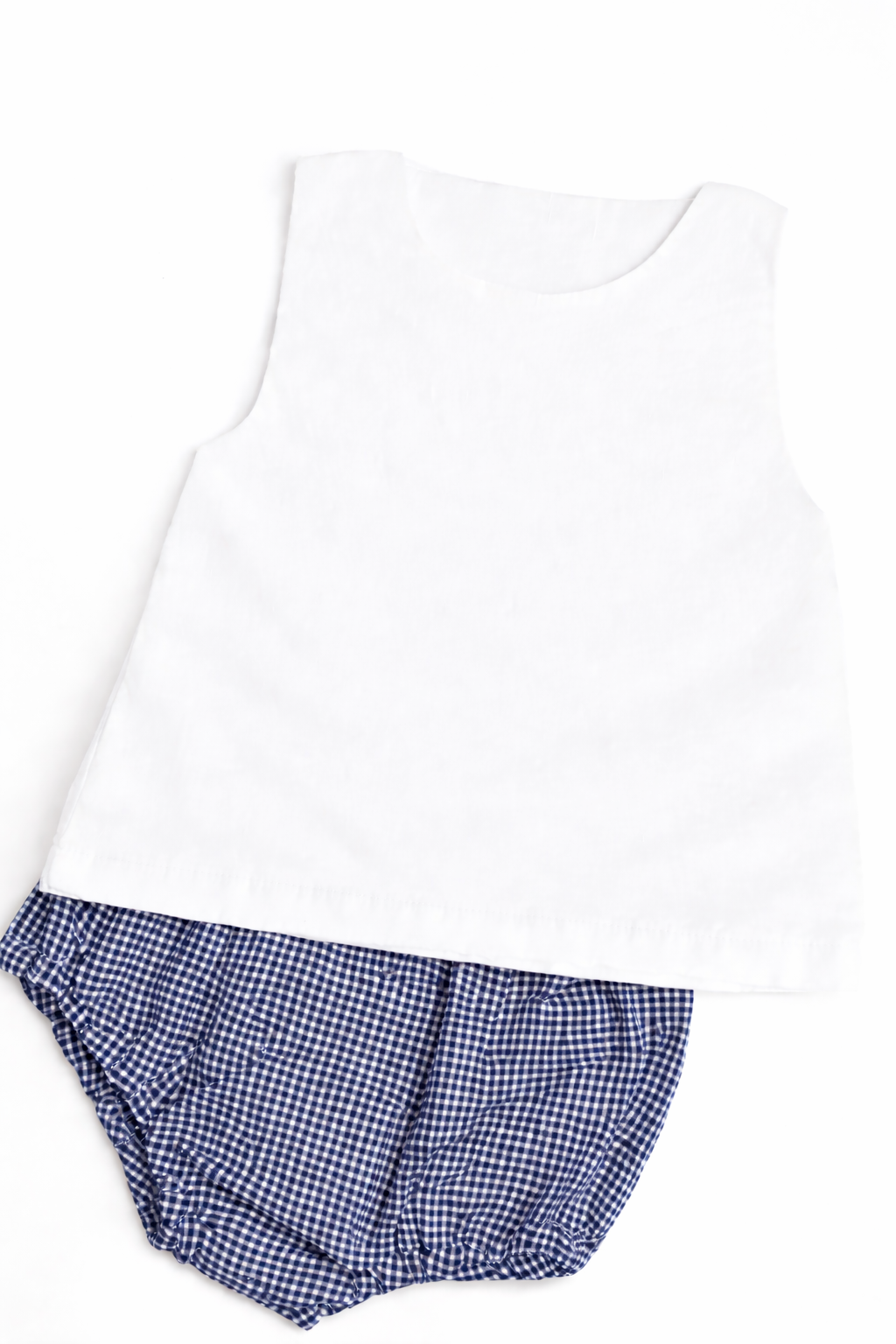Navy gingham diaper set