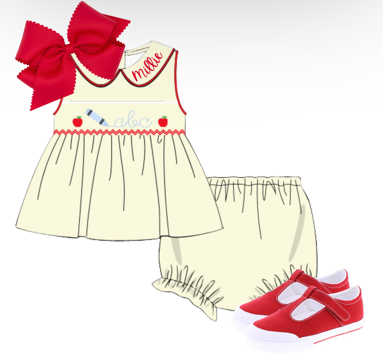 Girls ABC diaper set