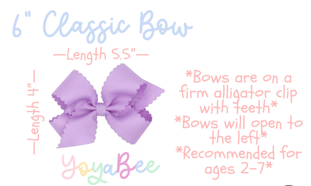 Black 6” scalloped bow