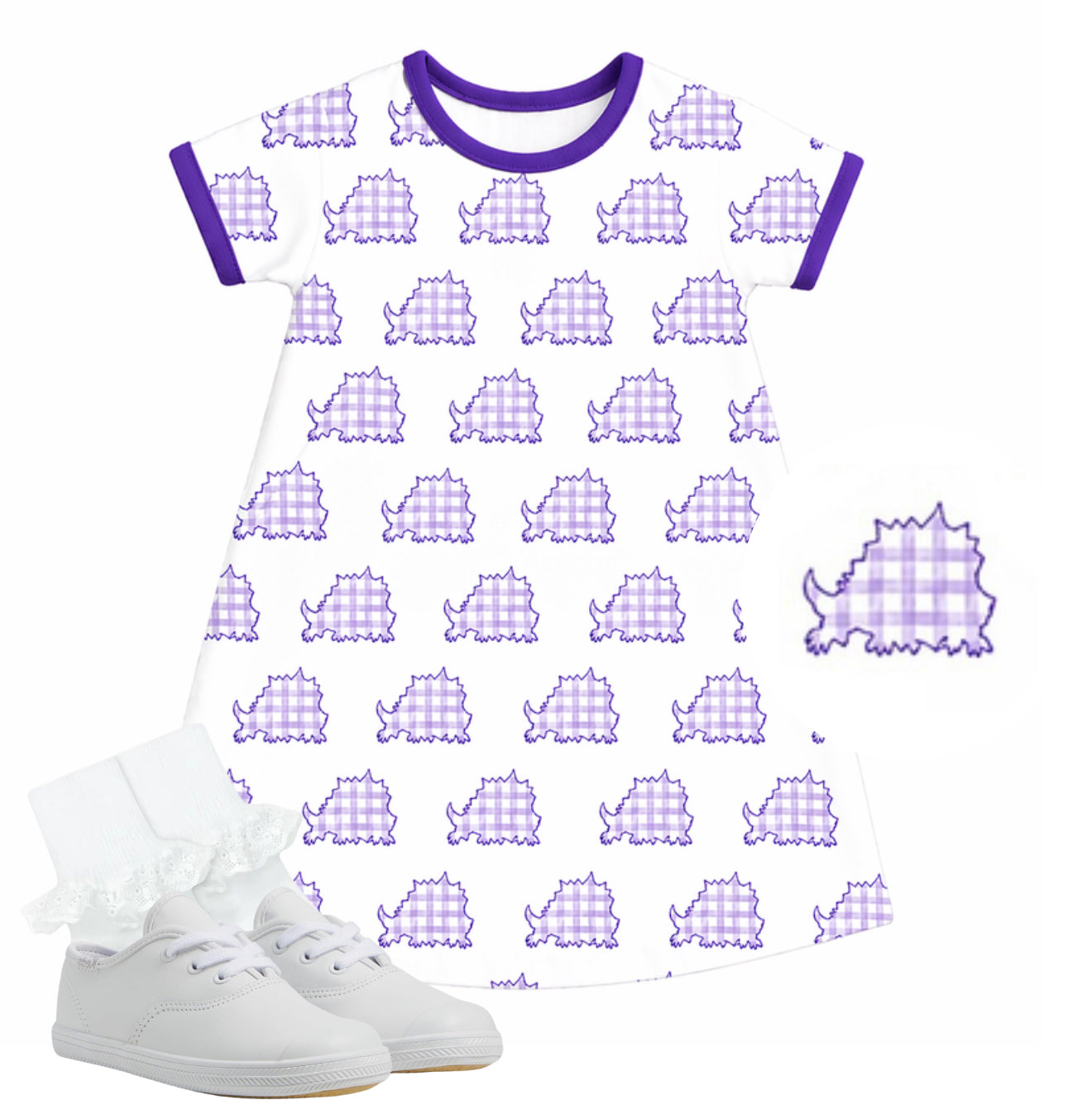 Frog purple knit cotton dress