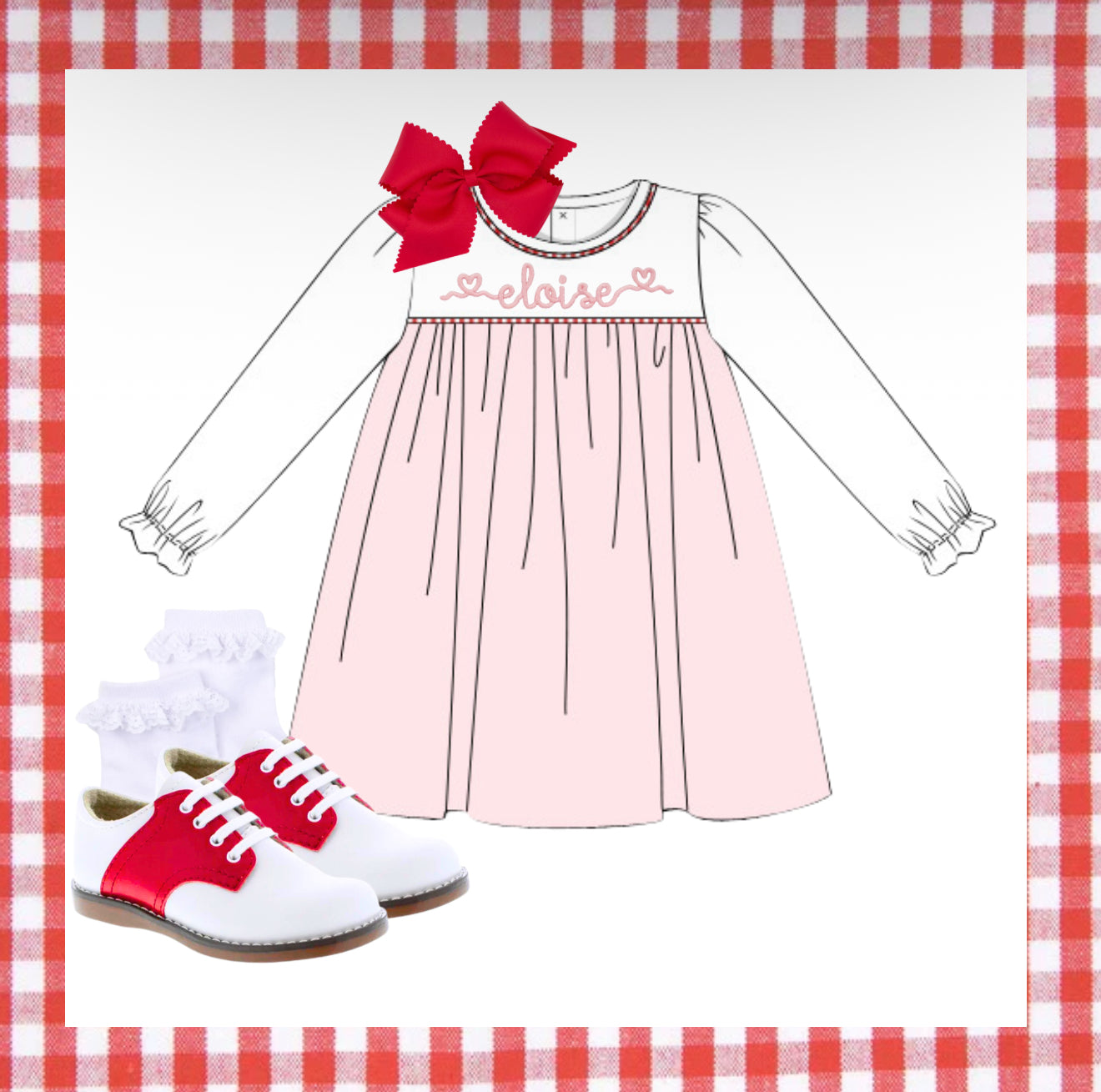 Pink and red dress