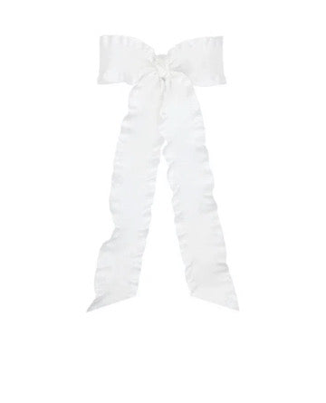 White ruffle long bow
