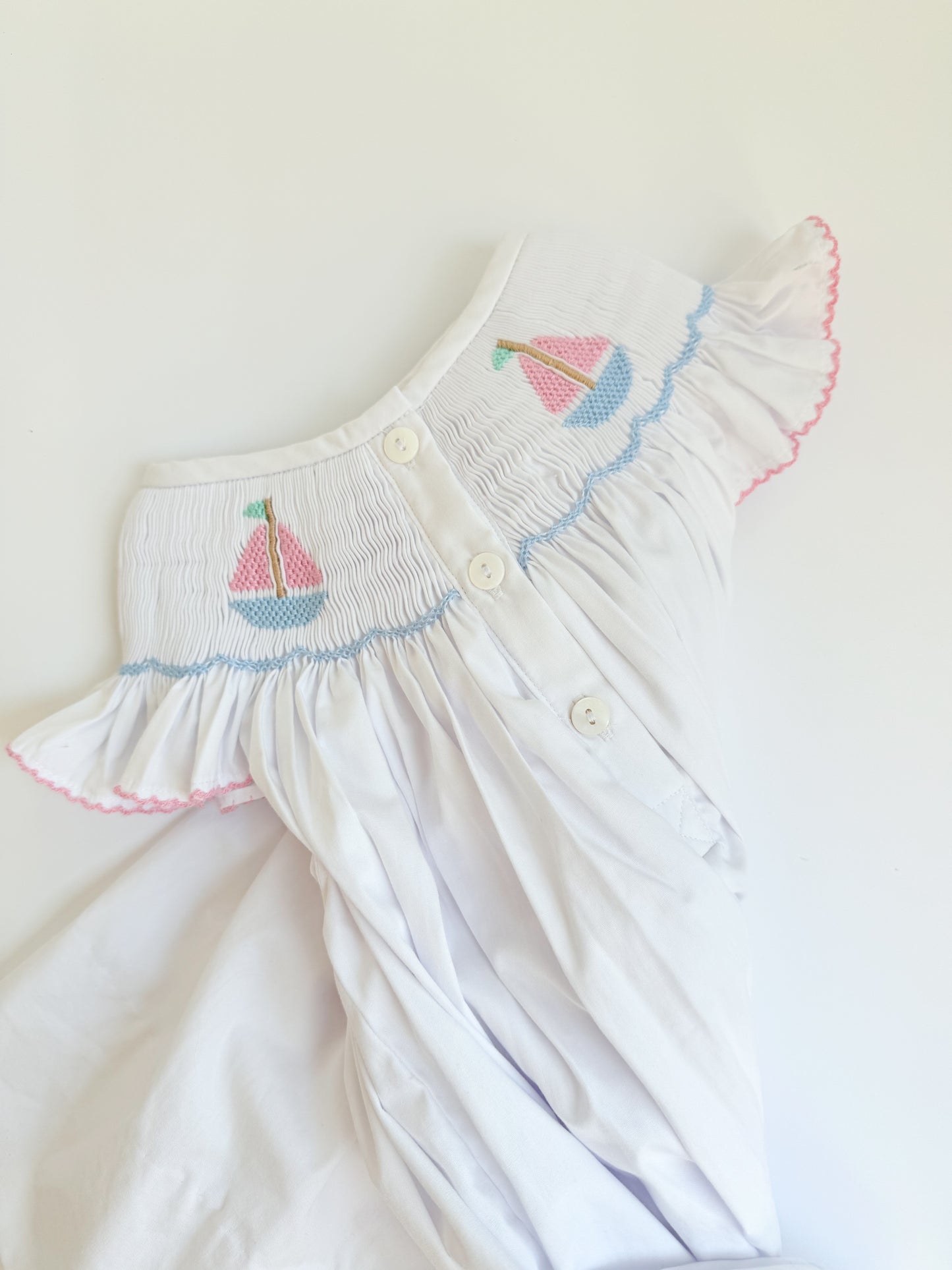 Sailboats smocked dress