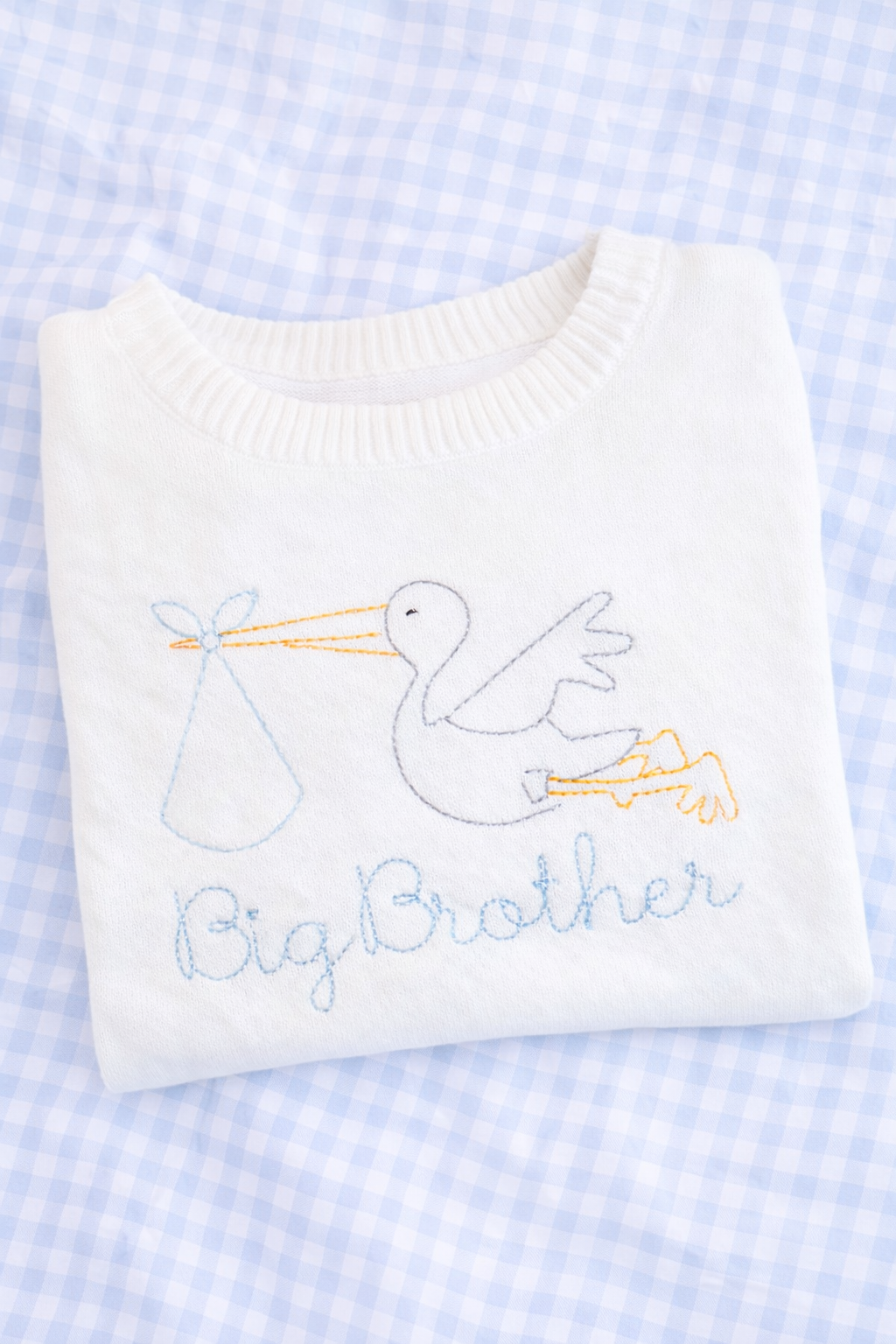 Big Brother and Big Sister stork sweater