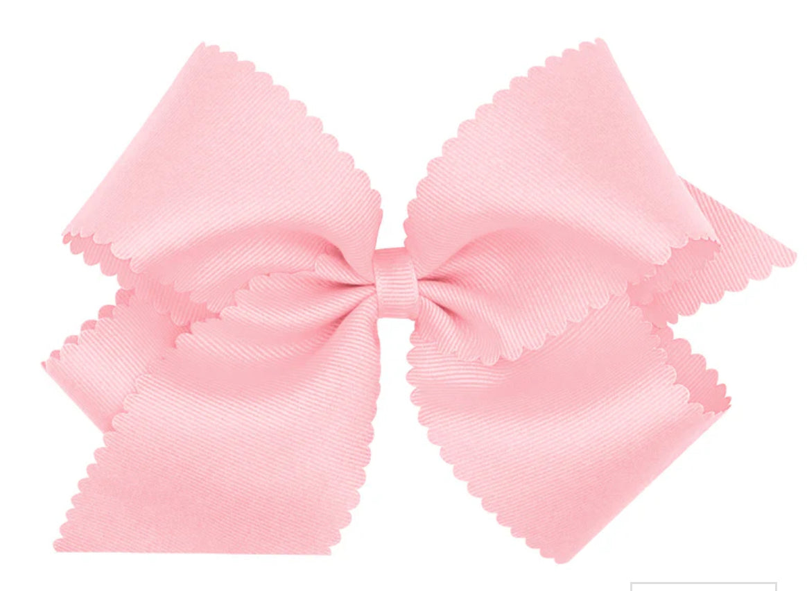 Pink 6” bow with scallops