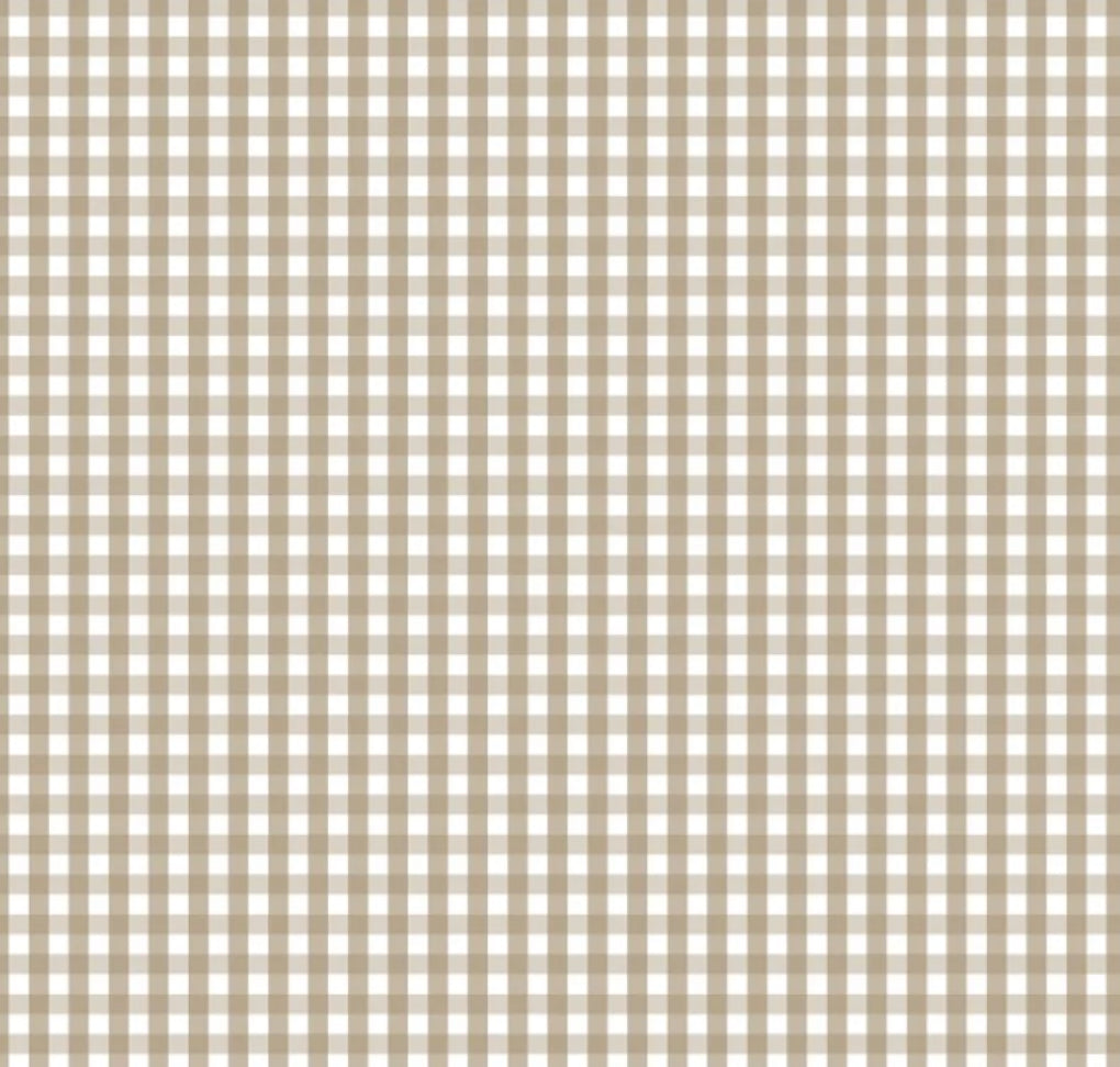 1 meter of tan gingham fabric