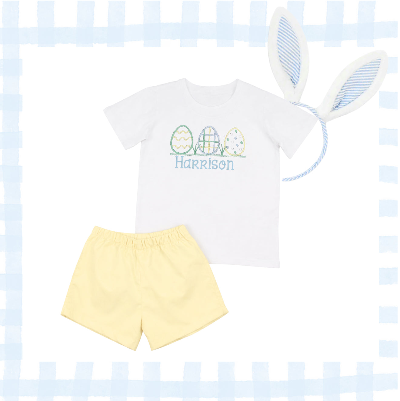 Boys cotton shirt and yellow shorts set