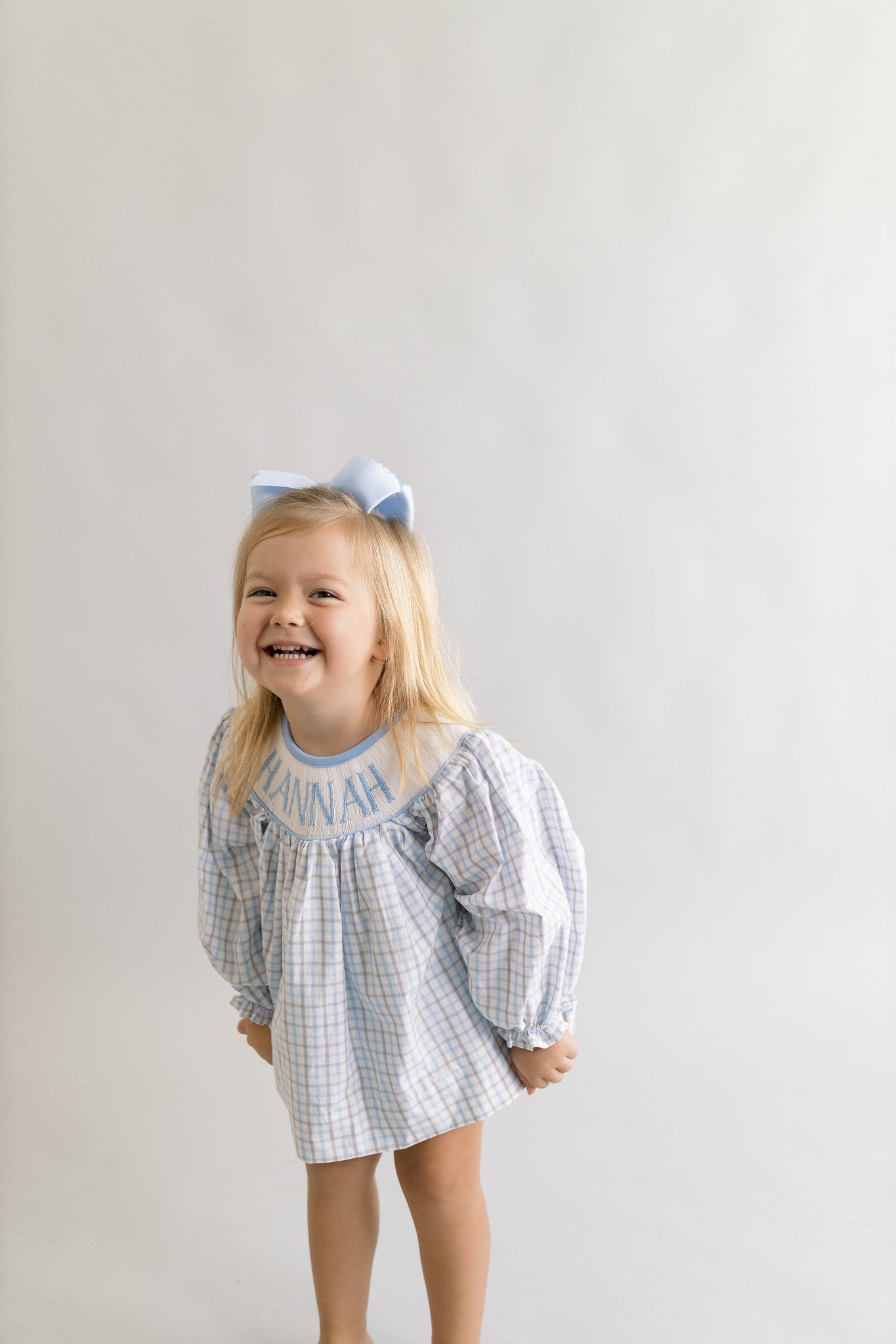 Blue and tan custom smock
