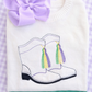 Mardi Gras boots sweater