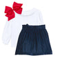 Navy velvet skirt