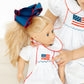 Doll smocked flag dress