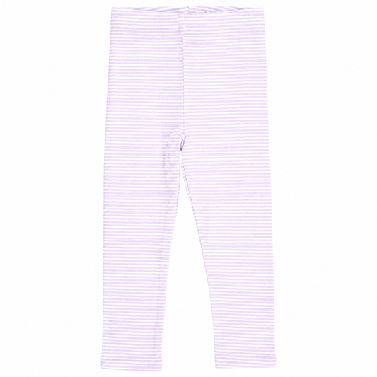 Lavender and white stripe leggings