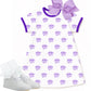Purple state knit cotton dress