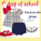Back to school plaid smock crayons