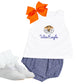 Navy gingham diaper set
