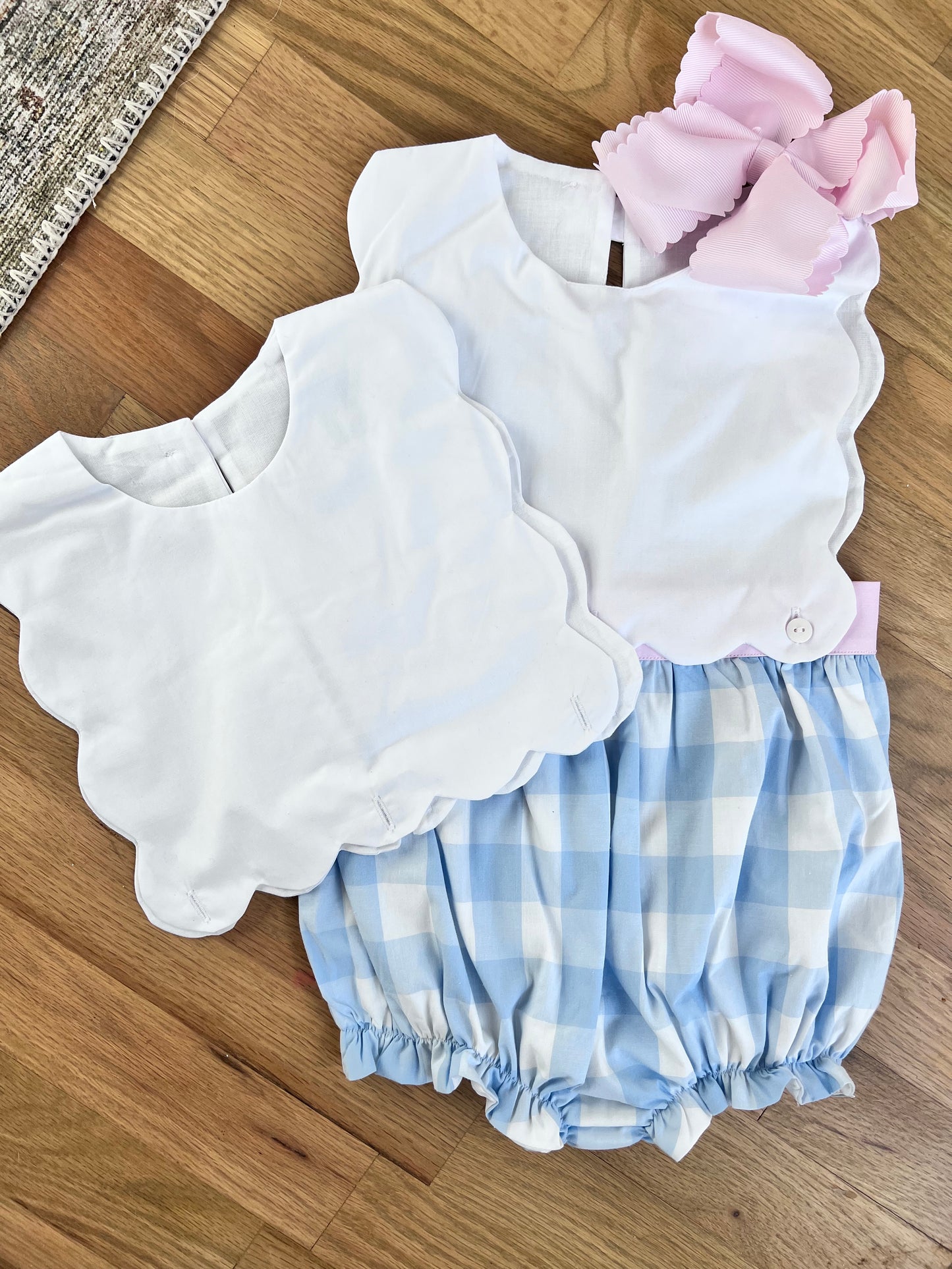 Interchange scallop top for girls bubble