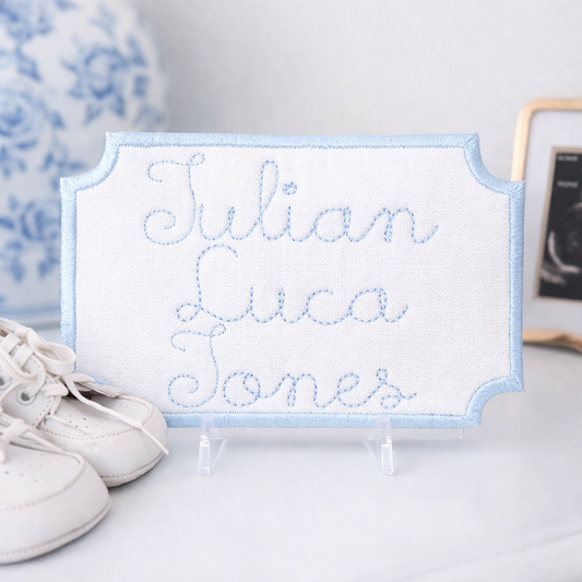 Hospital bassinet name announcement banner