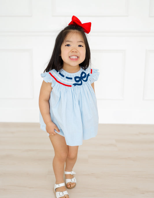 Patriotic bow smock set