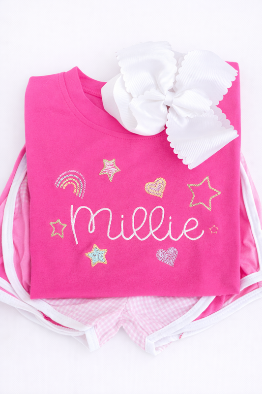 Hot pink cotton t shirt