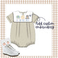 Boys tan gingham bubble