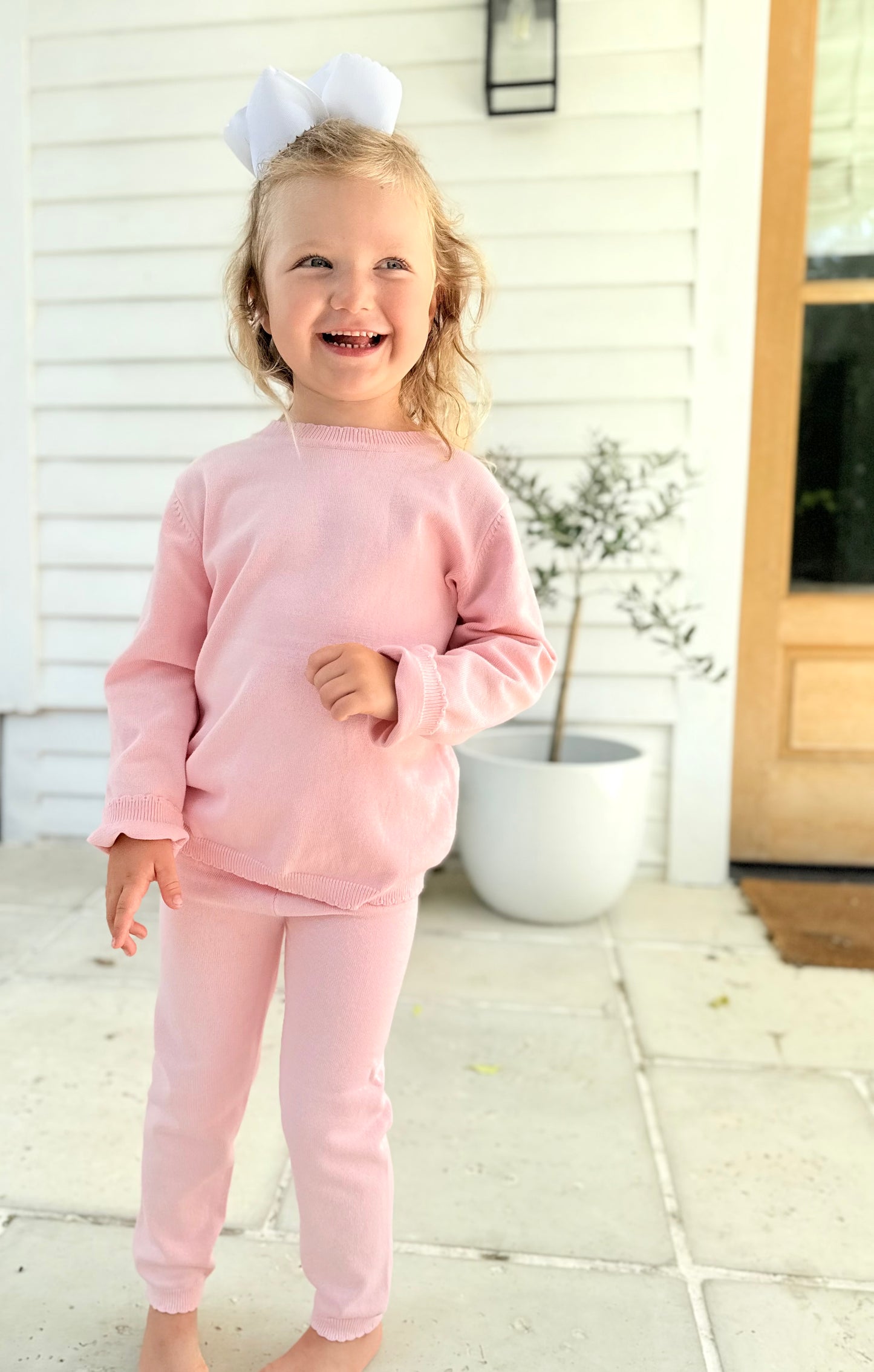 Girls knit organic cotton set