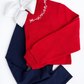 Red cardigan