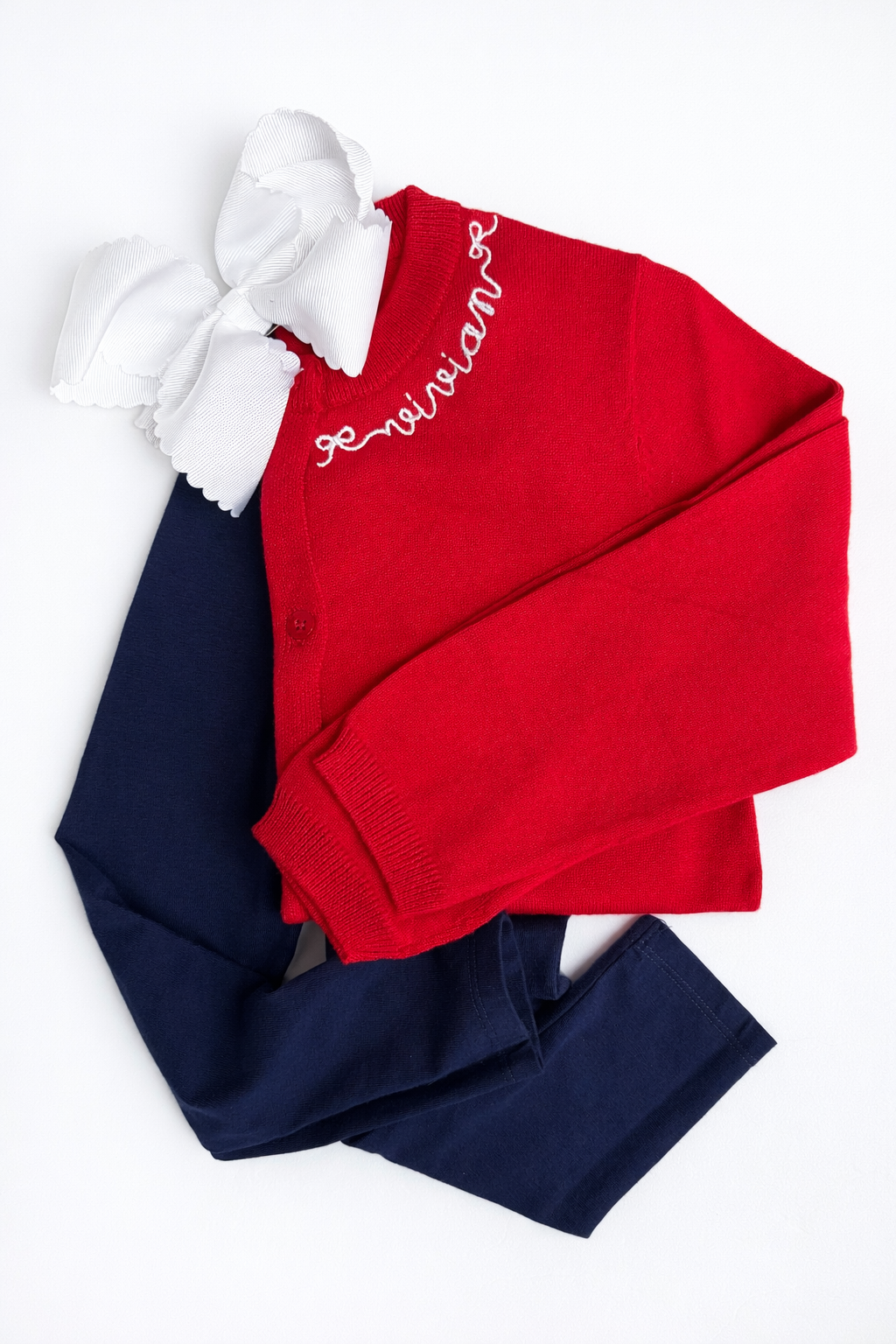 Red cardigan