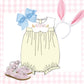 Girls pale yellow scallop collar bubble
