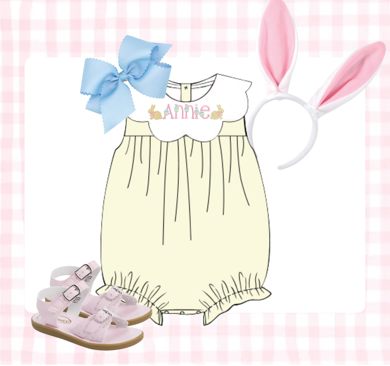 Girls pale yellow scallop collar bubble