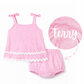 Pink Terry Ric Rac bloomer set