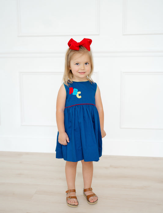 Girls vintage ABC back to school dress