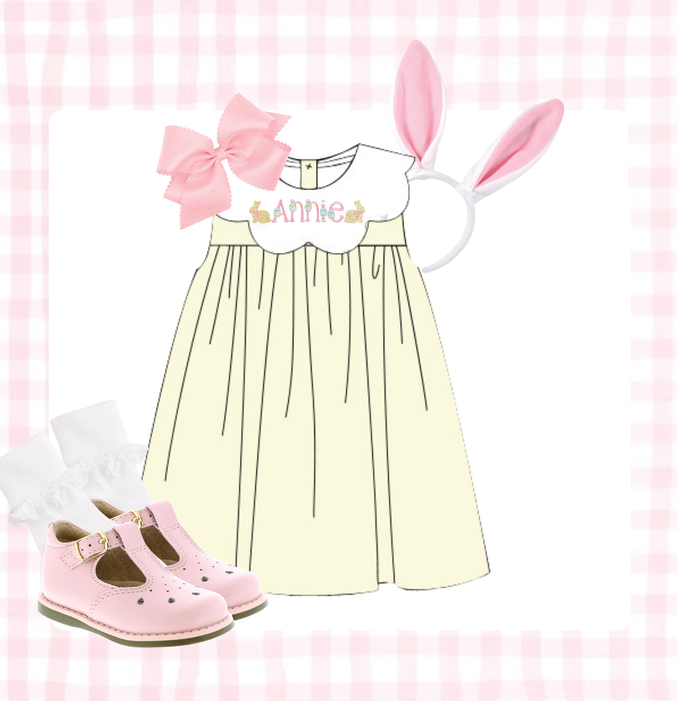 Spring scallop collar dress