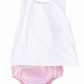 Pink and white diaper set