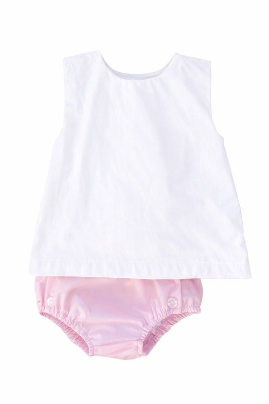 Pink and white diaper set