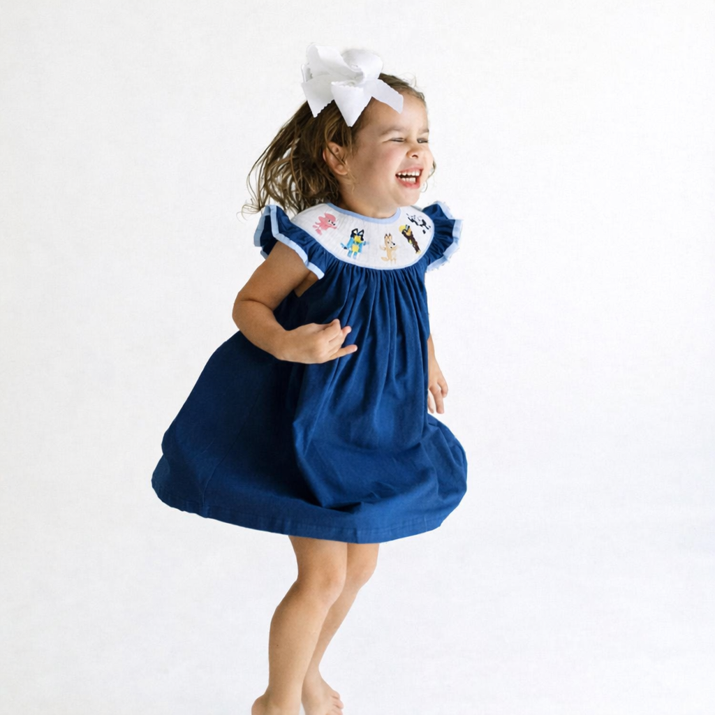 Bluey smocked dress