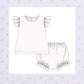 Pink with white bitty dot diaper set