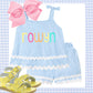 Blue Terry Ric Rac set