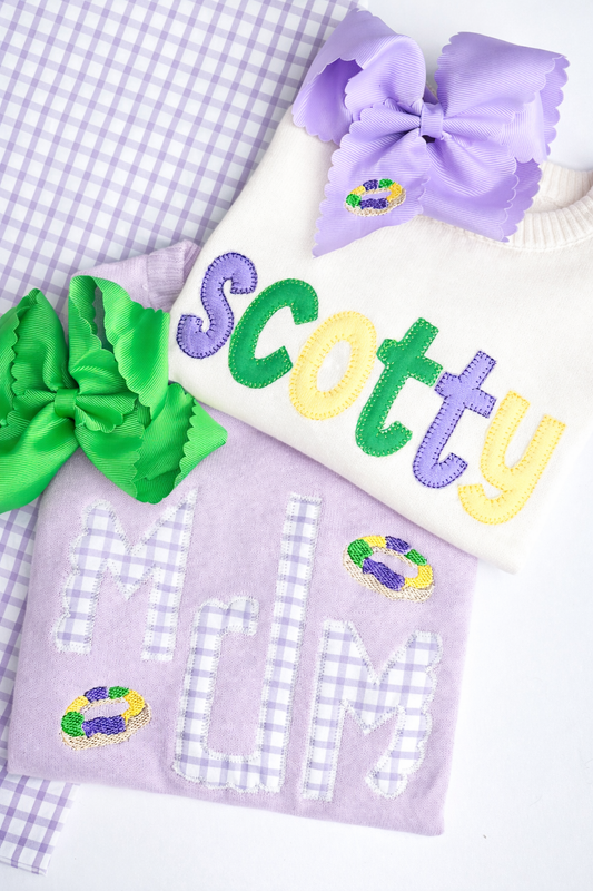 Personalized Mardi Gras sweater