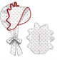Red, white, and blue Swiss Dot Bonnet