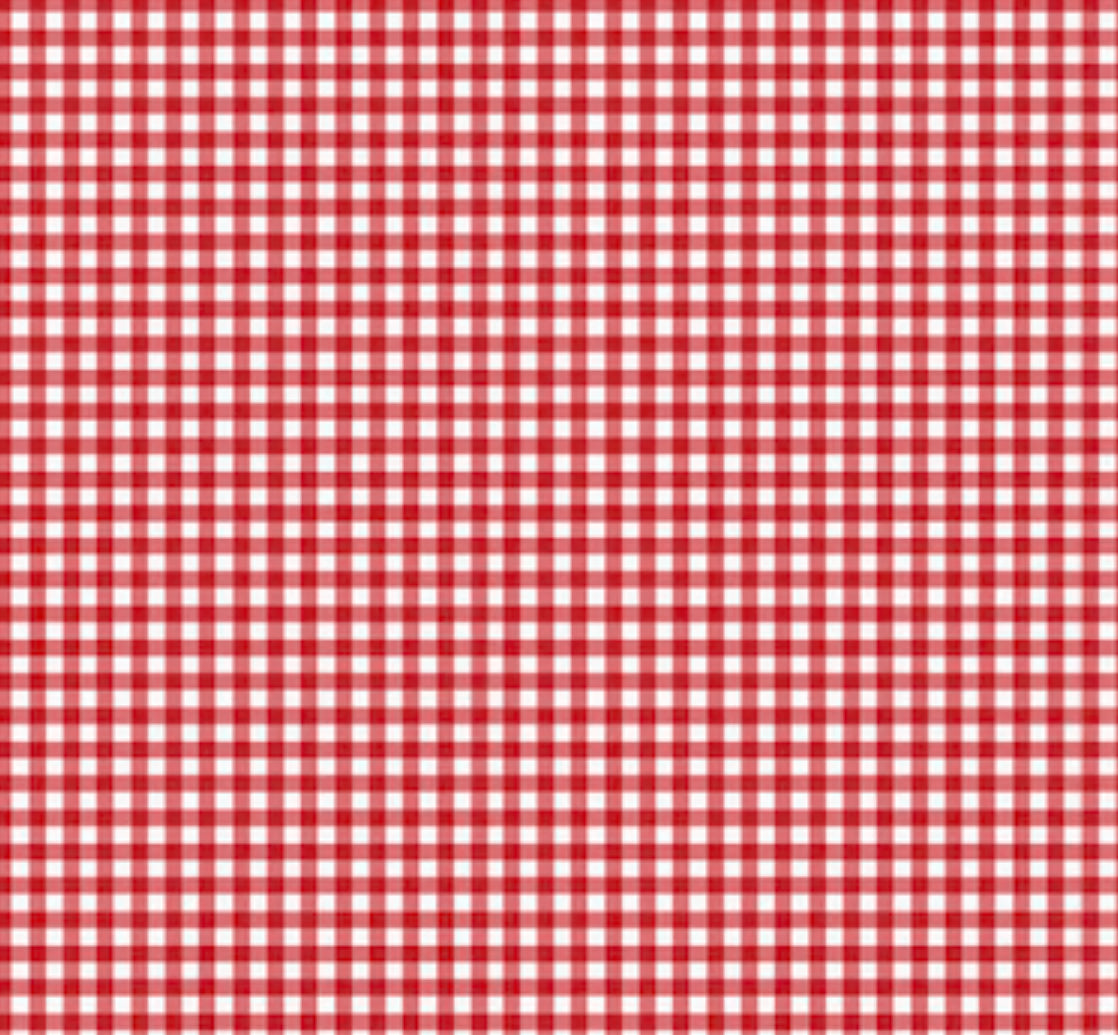 1 meter of red micro gingham fabric