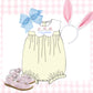 Girls pale yellow scallop collar bubble