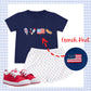 Boys patriotic french knot short set