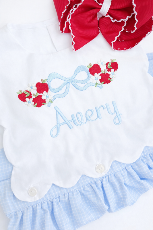 Girls scallop back to school bubble