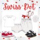 Red, white, and blue Swiss Dot Bonnet