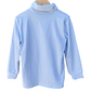 Light blue and white stripe turtle neck