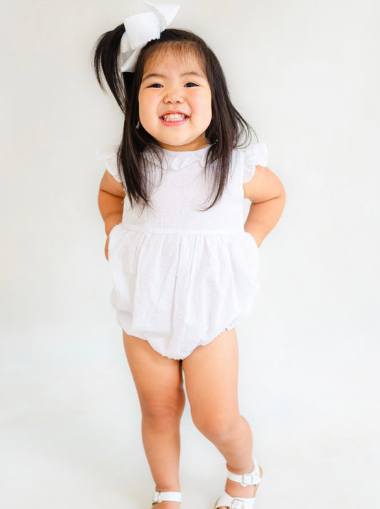 White Swiss dot bubble