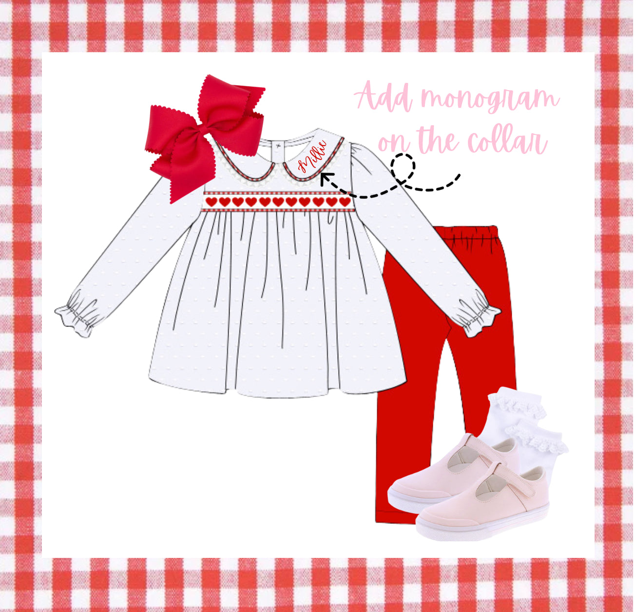Hearts ribbon pant set